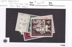 MATT’S STAMPS GERMANY #723-724, 735-736, 747-749 ISSUES OF 1954-56, MNH CV$24