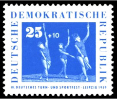 DDR #Mi710 MNH 1959 Leipzig Sports Festival Clubs Gymnastics [B47]