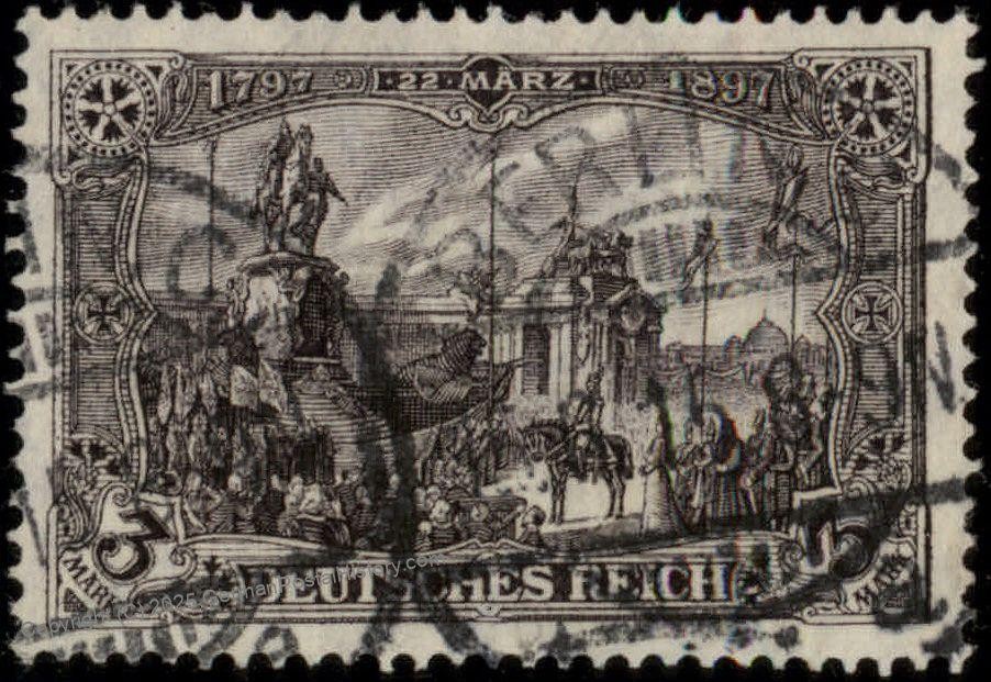 Germany Empire 1905 Germania 1905 Mi96AIa 3 Mark Peace Print Used 102775
