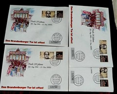 FOUR GERMANY NUMBERED OPENING OF BRANDENBURG GATE FDC SEE SCANS LOOK 👀 1358