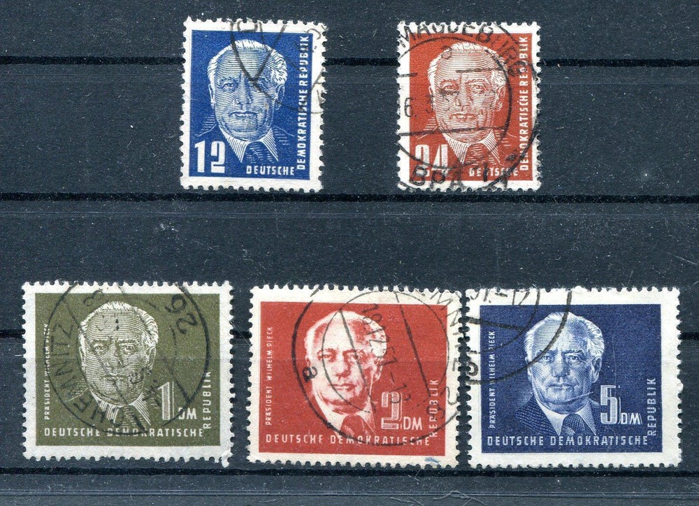 GDR No. 251 – 255 Canceled Pieck I 1950 (#89130)