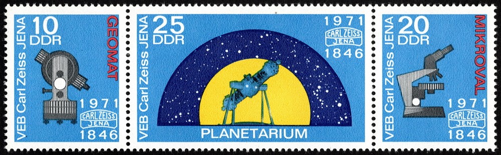 East Germany – DDR – 1971 – Science Instruments Strip of 3 # 1336- # 1338 #1338a