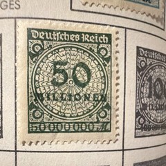 Germany Deutsches Reich 5000000 Green Used Postage Stamp Uncertified