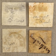 Wurttemberg 13, 15-17 / 1857 Embossed Coat of Arms Stamps / Used