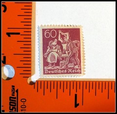 Germany 1921 Blacksmith 60pf Purple Unused Stamp – Scott #142 Reich