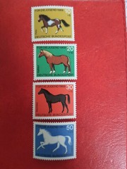 Stamps FRG Federal Republic 1969, Mi. 578-581, youth: horses, mint