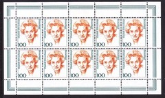 Germany 1724 Mi 1955 MNH 1997 100pf Elisabeth Schwarzhaupt Mini Block of 10