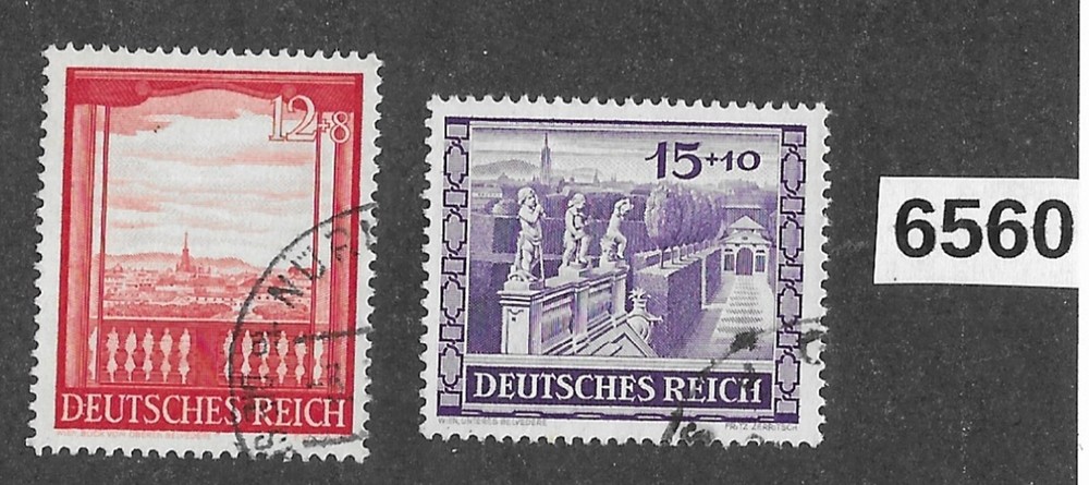 #6560 Used stamp set Sc B198-199 / 1941 / Third Reich Germany / Vienna Austria