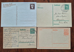Lot of 4 Postal Cards from Germany 1920’s-30’s; All different; Used to unused