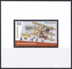 Color Print, Germany Sc2507 First Powered Flight Over Germany, Hans Grade, Plane