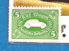 1938 Nazi Germany embossed VW Volkswagen Third 3rd Reich savings stamp MNH RARE