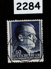 Used Stamp Sc N96 Adolf Hitler WWII General Government Poland Occupation #2284