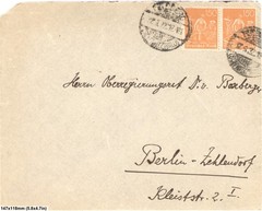 Germany Weimar Republic 1922 Two 150pf Franking Cover Berlin Zehlendorf