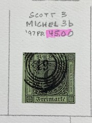 Germany States, Baden, Used – hinged on one album page, 1851-1868, High Value.