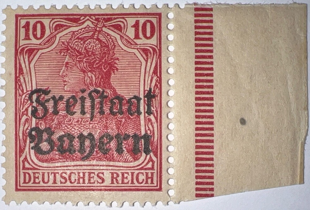 Travelstamps: Germany Bayern Overprint Stamps Sc#180,10pf Mint Watermarked MOGNH