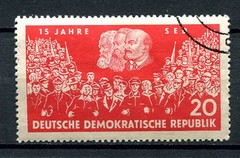 Germany – DDR : 15th anniv. SED Party stamp from 1961 – CTO
