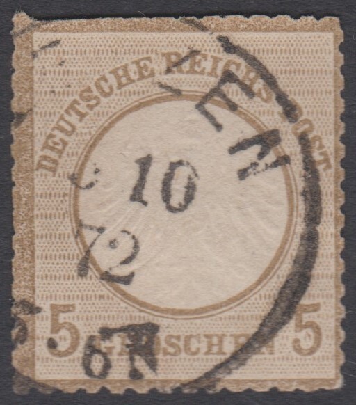 GERMANY – 1872 – 5 Groshen – Bistre – SG7 – Arms Embossed: Type A – used
