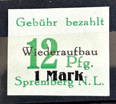 1946 German stamp Mi:DE-SPR22B – Local Spremberg imperforate 12 rpf MH*/268