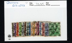 Stamps Germany, Scott # 617-633 used, complete set
