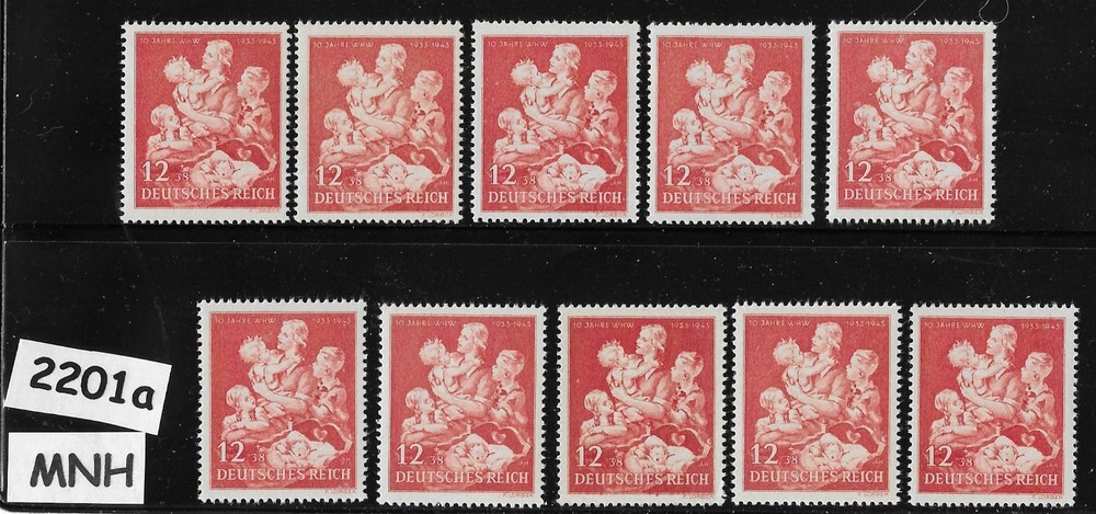 MNH stamps X10 B246 Mother and children 1943 Winter relief Mother’s day #2201a