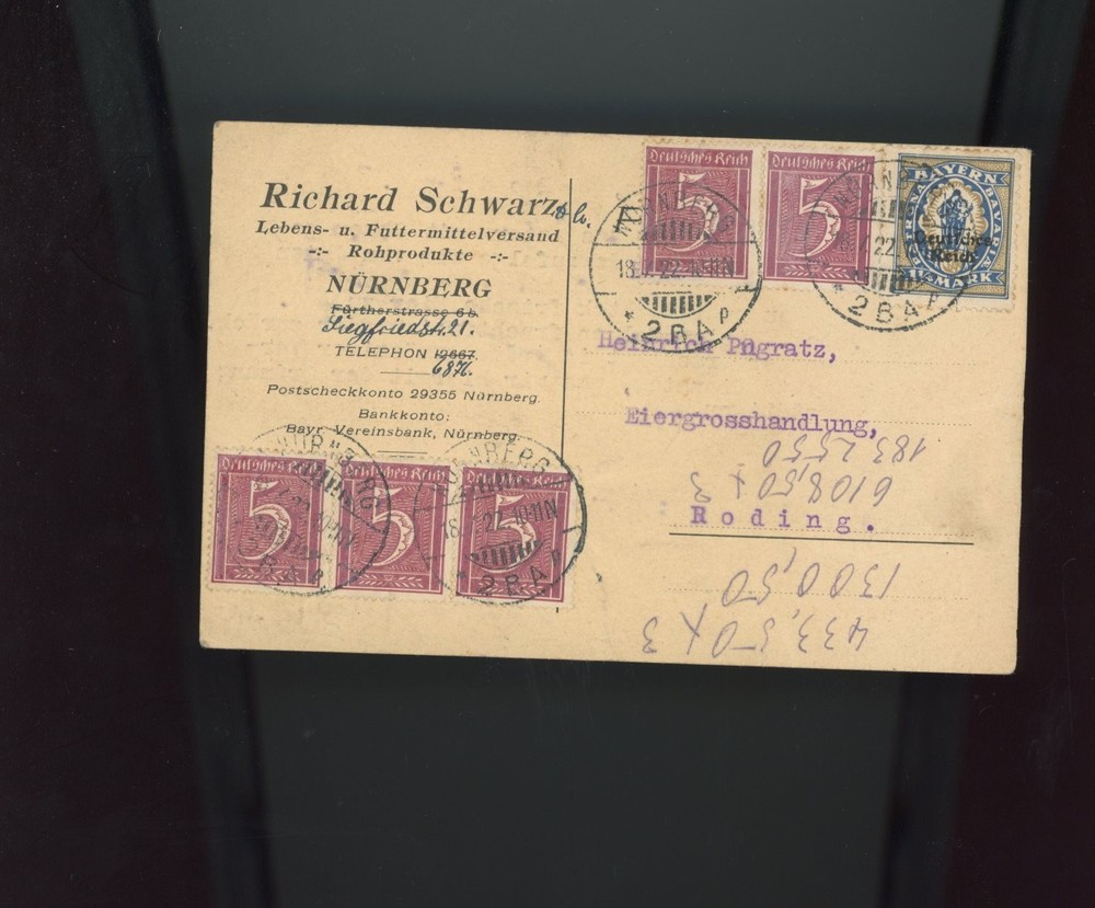 germany commercial postcard rural postage rate inflation y