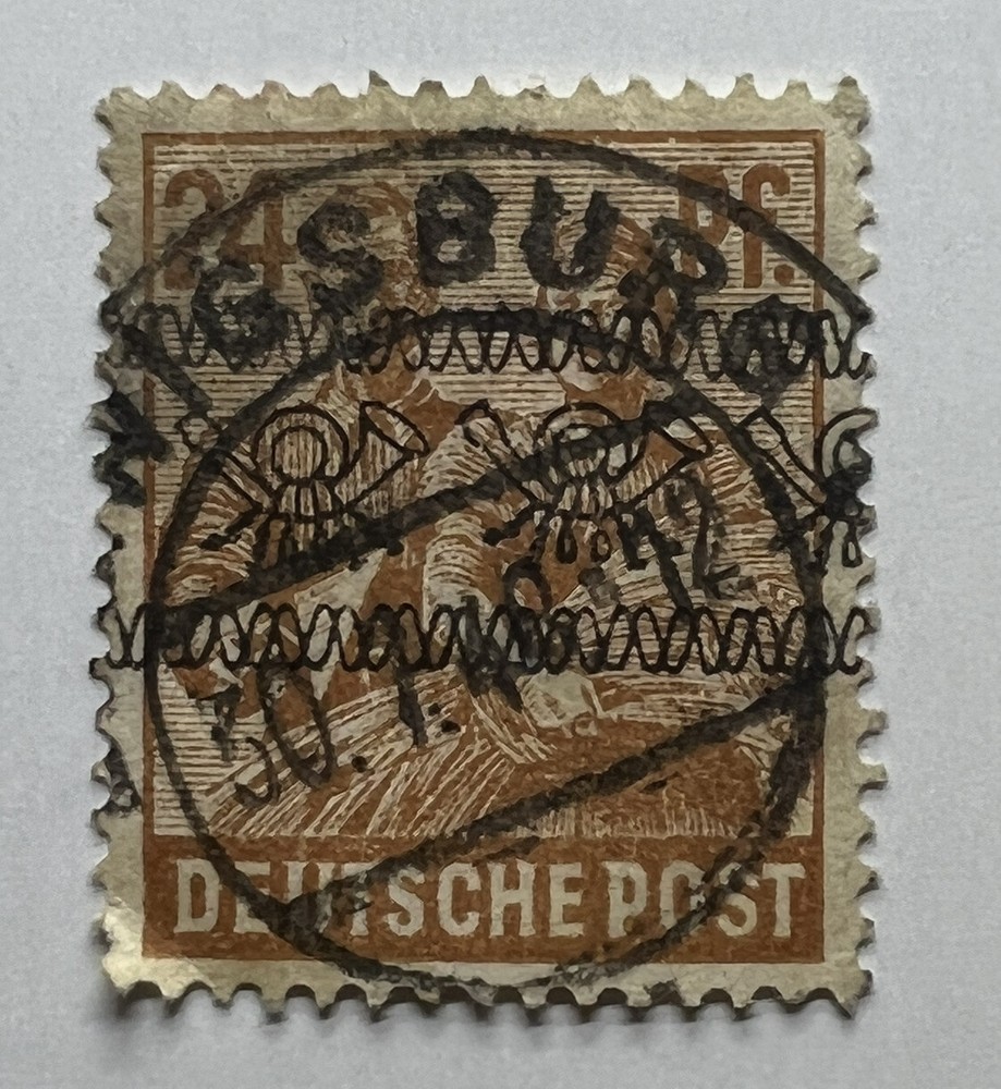 1948 GERMANY ALLIED CONTROL 24 Pf. STAMP #608 WITH 1950 LUDWIGSBURG SON CANCEL