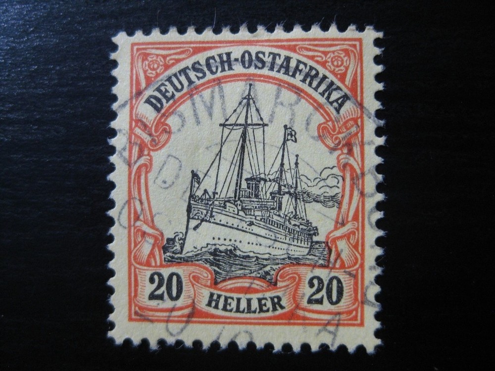 EAST AFRICA GERMAN COLONY used Kaiser Yacht stamp w/ „Bismarckburg“ cancel!