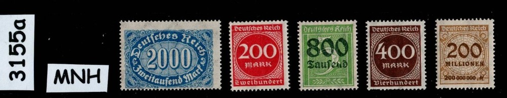 MNH stamps Pre 1930 German Republic Hyper Inflation stamps #3155a