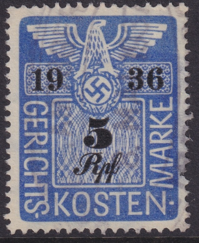 Stamp Germany Poland Revenue WWII Court Document Fee 1936 05 RPF Used