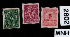 MNH stamps Pre 1930 German Republic Hyper Inflation stamps #2802