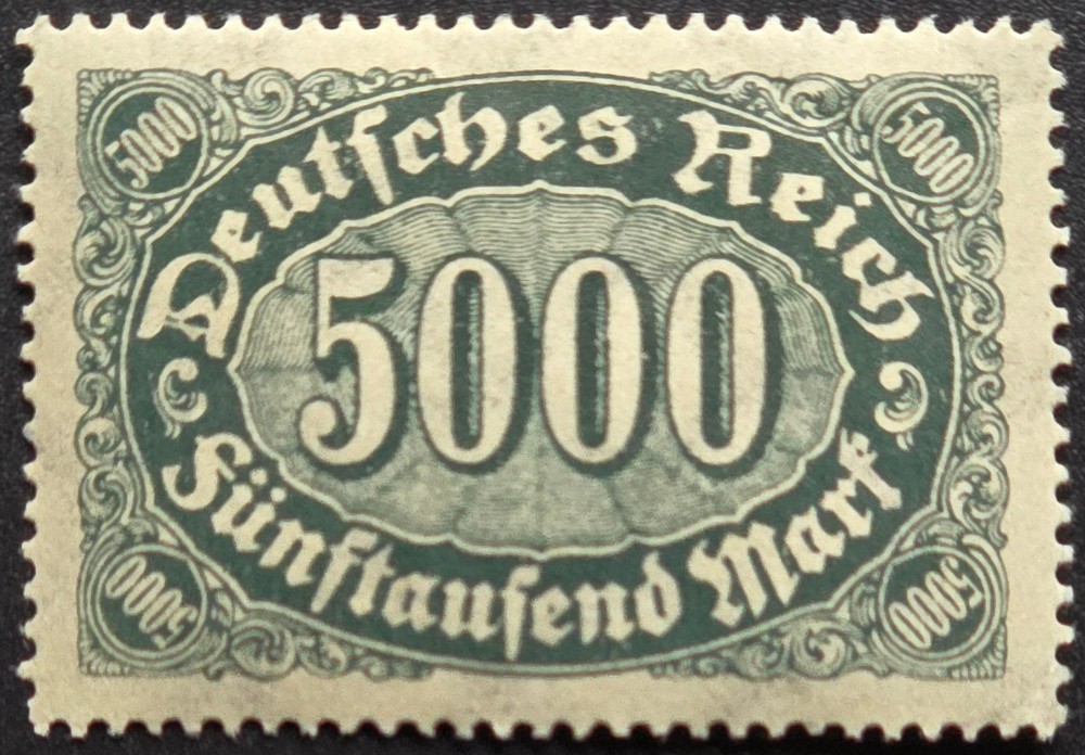 Germany 1923 Deutsches Reich 5000 Mark Inflation Era Used Stamp