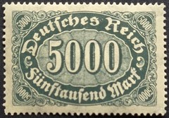 Germany 1923 Deutsches Reich 5000 Mark Inflation Era Used Stamp