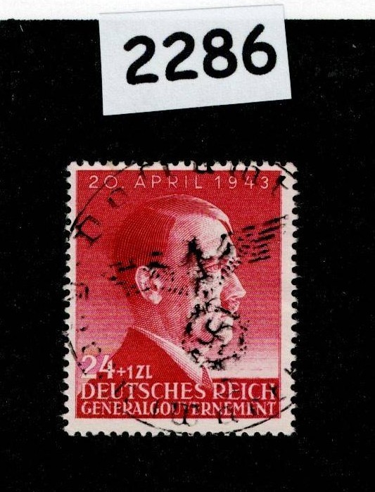 Used Stamp Sc NB25 Adolf Hitler 1943 Birthday General Government Poland #2286