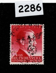 Used Stamp Sc NB25 Adolf Hitler 1943 Birthday General Government Poland #2286