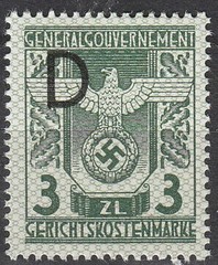 Stamp Germany Poland General Gov’t Revenue WWII Court Document Set MNH