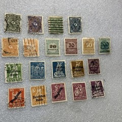 20 USED/HR mixed Deutsches Reich/Germany/Bayern Stamps; 1933- 1945; $1 Ships.