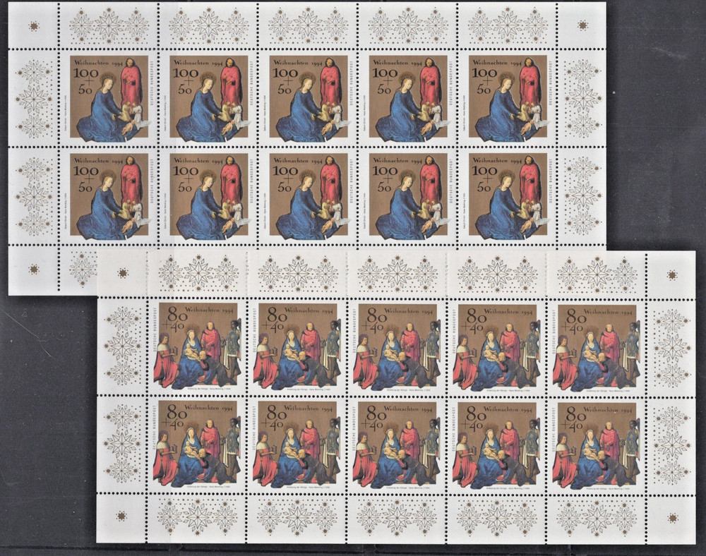 Germany 1994 XMas Paintings by Hans Memling Semi-Postal B773-B774 MNH ZAYIX