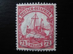EAST AFRICA GERMAN COLONY Mi. #32 used Kaiser Yacht stamp w/ train cancel!
