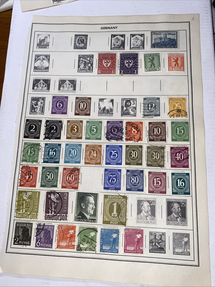GERMANY ~several (76) German Stamps c.1920’s Full Page 2 Sides
