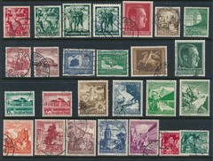 Stamp Germany Year 1938 Set WWII Hitler Zeppelin Brown Derby Austria Soldier U