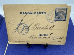 1886 GERMANY BERLIN LOCAL POST HANSA POSTAL CARD