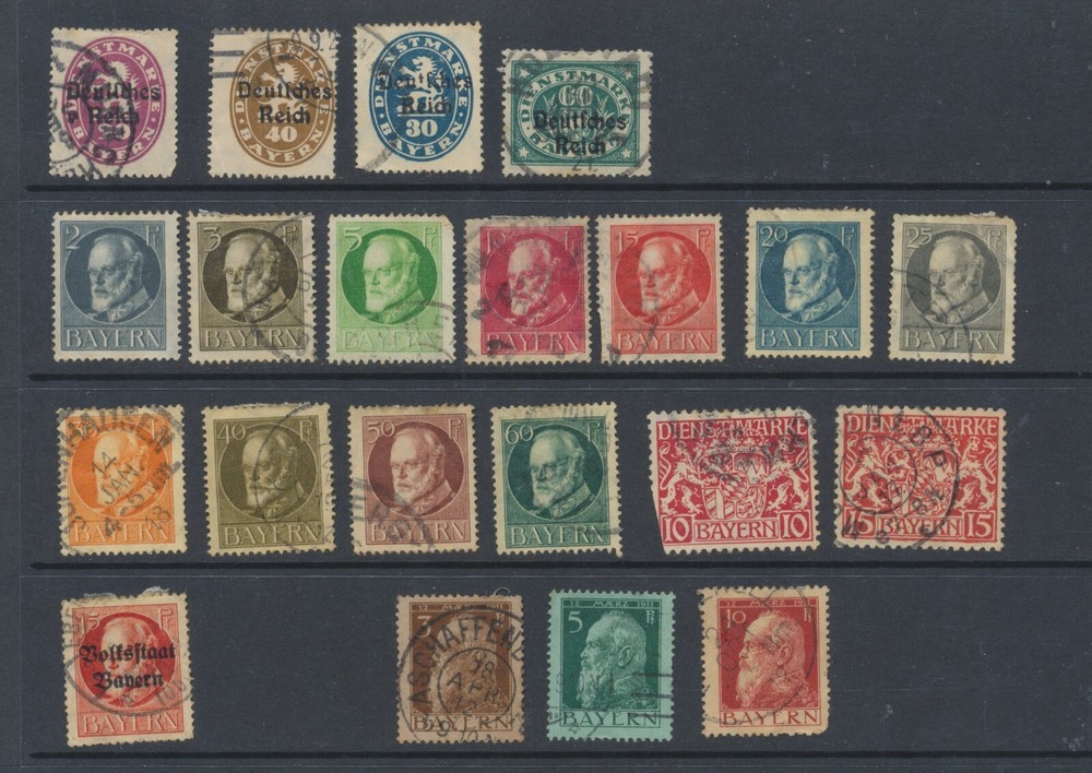 Bavaria (Germany) Stamps 1911-1920 SGB138/40;171A;173A/5A;179A;181A;183A/7A;….