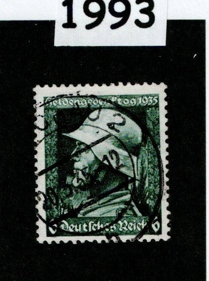Used Stamp Sc 452 Military War Hero day Third Reich era Germany 1935 #1993
