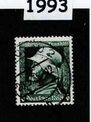 Used Stamp Sc 452 Military War Hero day Third Reich era Germany 1935 #1993