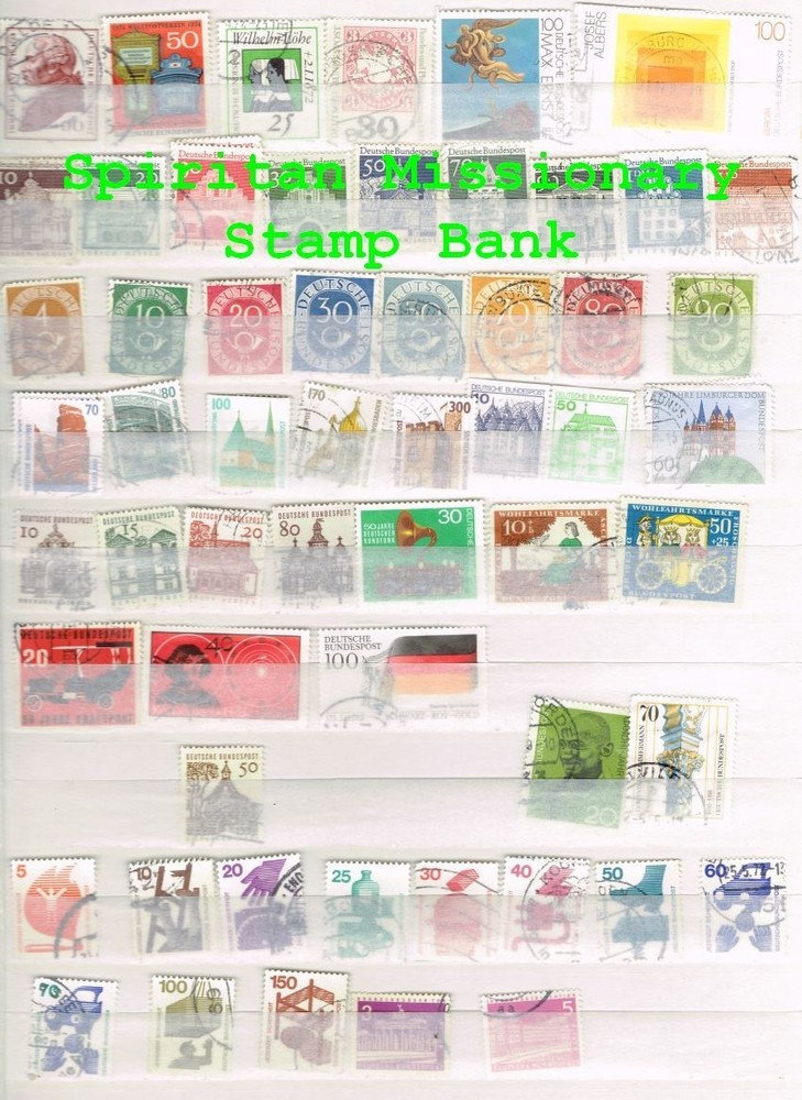 Bundespost Stamps: 57 Assorted Cancelled Postage (11-255)