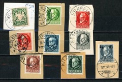 GERMANY BAVARIA 1890s-1920s: 9 Issues on Paper (Cut from Covers), Used -FREE S&H