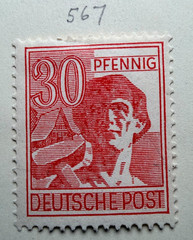 Germany Lot of 5 Stamps SC 560,562,567,569,577 1948 Mint Hinged