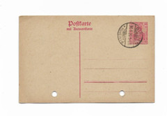 767) German Empire Repubblica di Weimar postcard 1920 with answer card Bingen