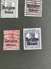 GERMANY BELGIUM WWI OCCUPATION 9 Pcs Different Stamps