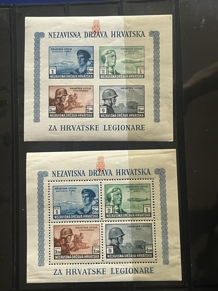 GERMANY – WW2 Croatia Puppet State Souvenir Sheets Russian Front